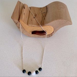 Black and white lava stone diffuser necklace!